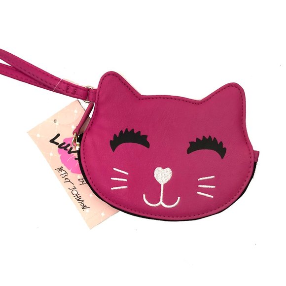 Betsey Johnson Hot Pink Cat Wristlet - Picture 2 of 5